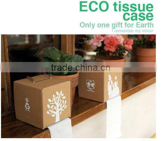 Eco-friendly creative paper hanging square foldable tissue boxes/barrel DIY