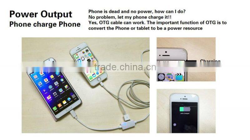 2015 new innovation products otg cable usb adapter for smart phone game