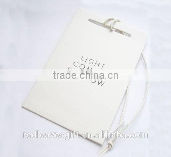 White card hot stamps logo garment tags and labels hang tags for clothing