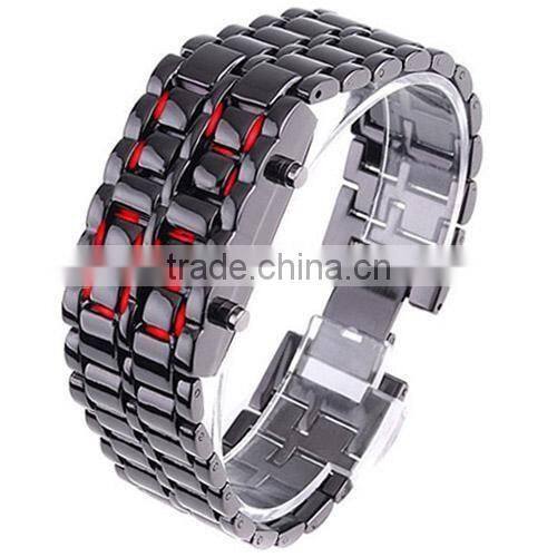 Lava iron samurai watch led men women size gun silver watches watch led
