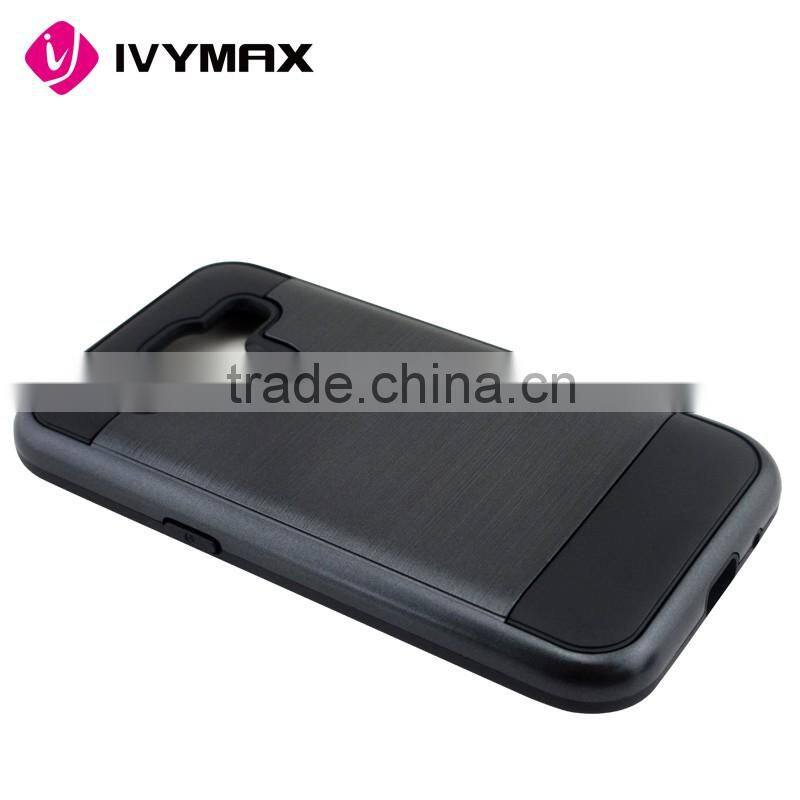 IVYMAX Promotion Tough Dual Layer Cover with Brushed Metal Finish for samsung G360 Core Prime/Galaxy Prevail LTE phone case