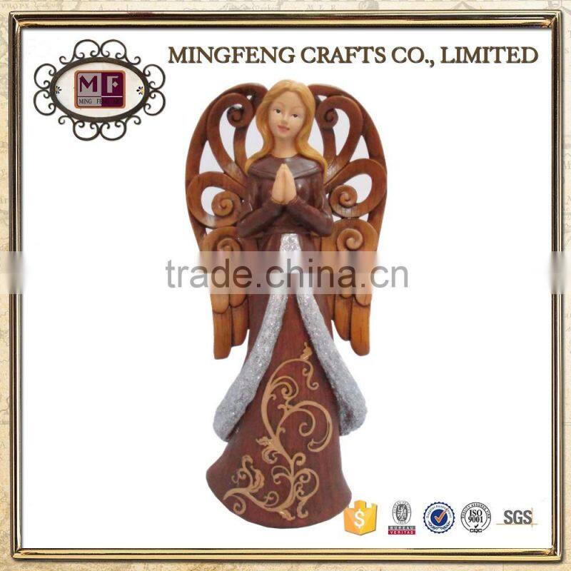 Set of 4 glod resin angel play musical instruments
