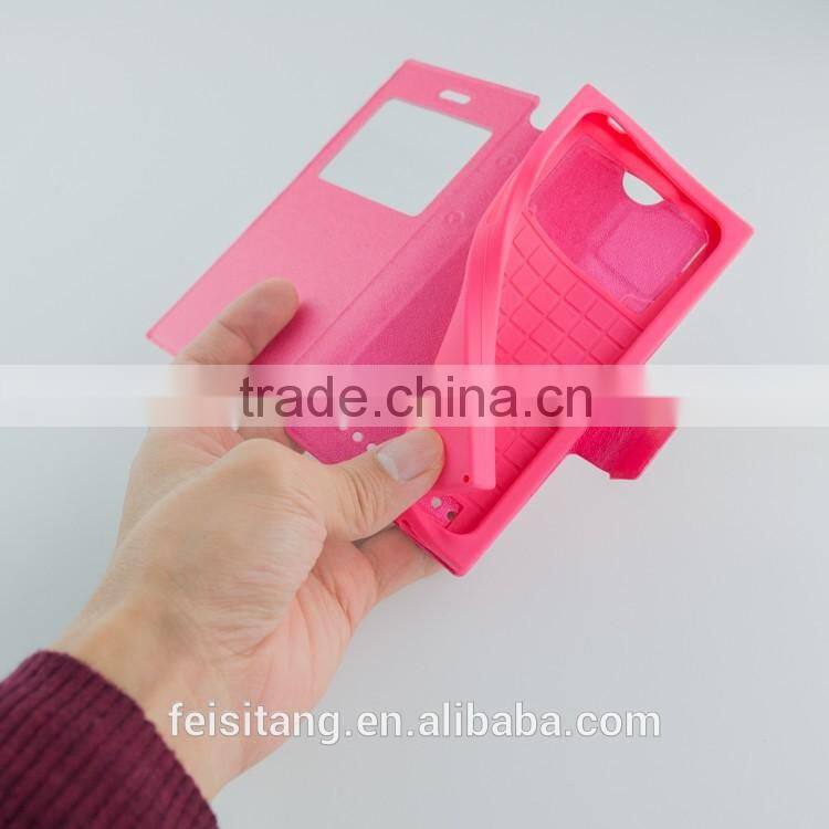 Made in china Flip stents leather with silicone cellphone cases Apply to 4.3 4.7 5.0 5.5 6.0 inch phones