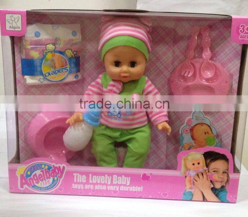 14 inch Angelbaby the lovely baby durable soft material drinking peeing boy doll toy