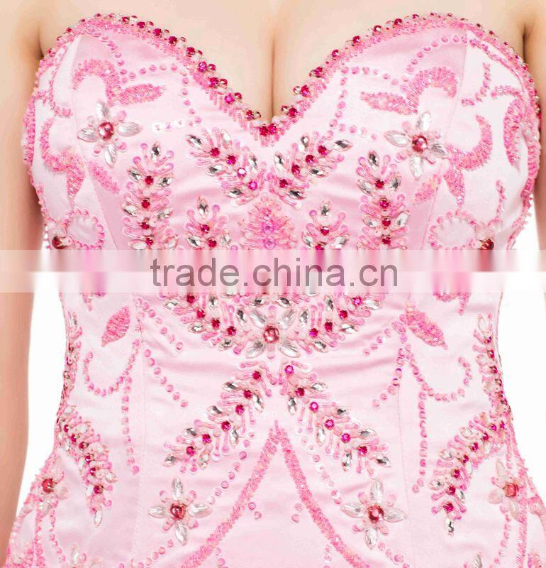 Sweetheart Lace Fit And Flare Crystal Beaded Corset Bodice Custom Made Wedding Dress