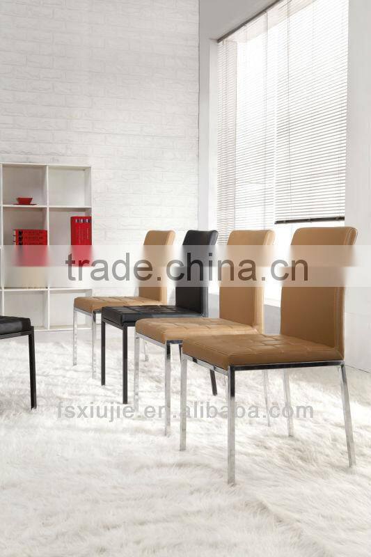 Leather Upholster Metal Dining Chair Modern Z656