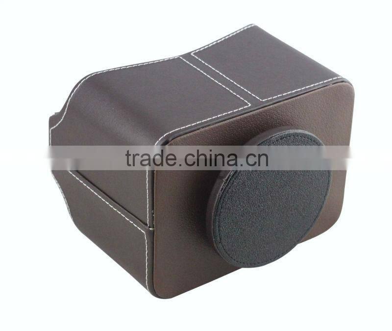 removable convenient family leather storage box for desk storage box