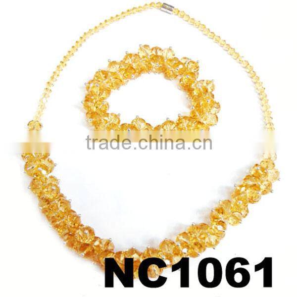 statement crystal necklace with magnetic clasp