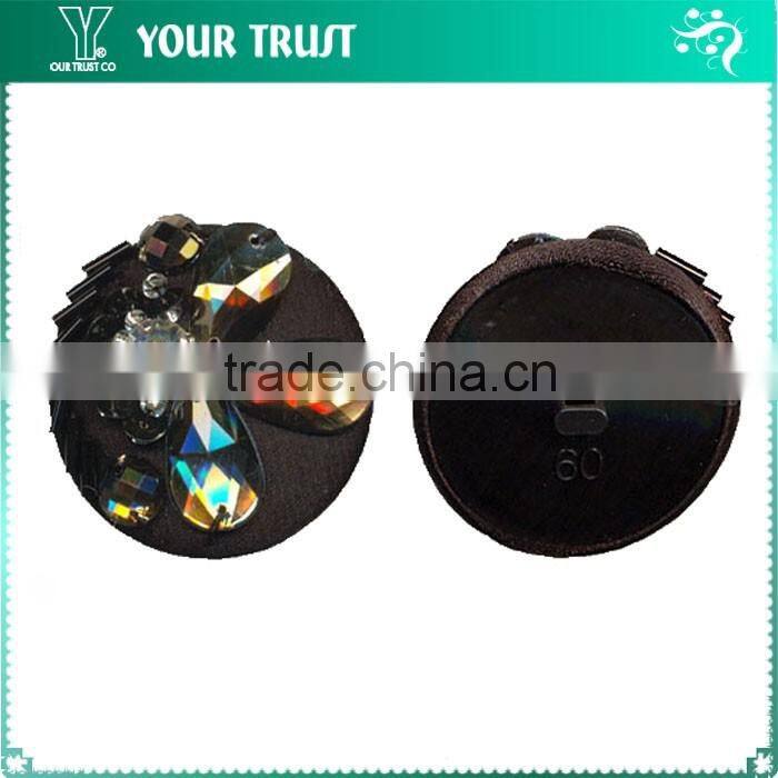 Blue Indigo Glass Bead Brown Bead Covered Technics Shank Shirt Cover Button