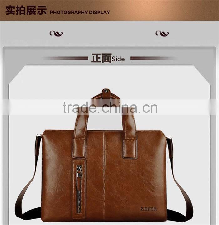 Luxury leather business laptop bag briefcase for man documents handbag