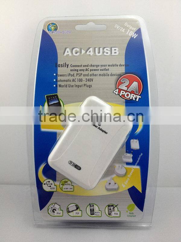 HOT multi port usb travel adapter/5v 2a usb power adapter