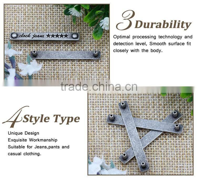 Custom Metal Plate Snapback Hat, Metal Jeans Plate for Denim and Handbag