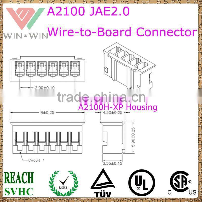 2.0mm Pitch A2100 JAE2.0 Electronic Wire to Board Connector