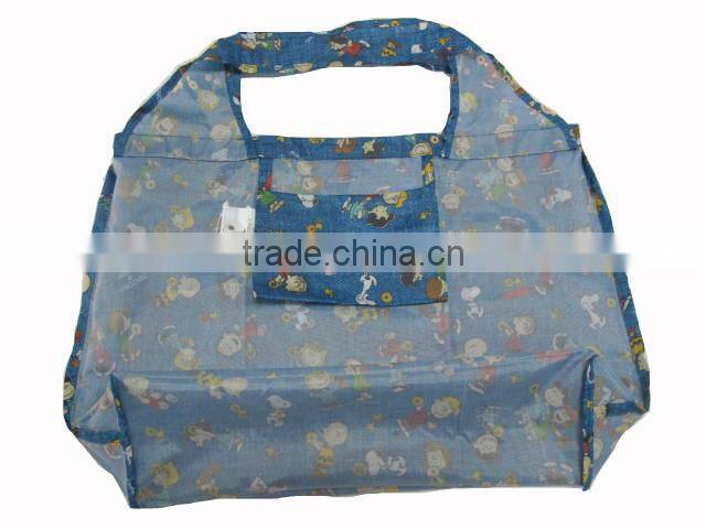 eco-friendly snopy family folding shopping bag 210D PU great capability shopping bags;Practical and durable shopping bag