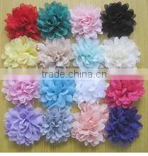 chiffon Gauze flower with diamond DIY Accessories 6.5CM 16 colors