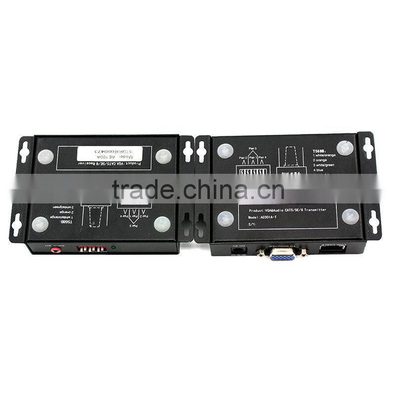 100m VGA Extender with audio VGA UTP extender 1x1 with Audio over cat5e/6 up to 100M with power supply