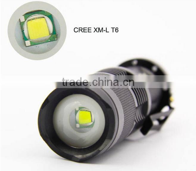 X1B 18650 battery XML T6 10w zoom led rechargeable tactical flashlight/Black cheap mini flashlight