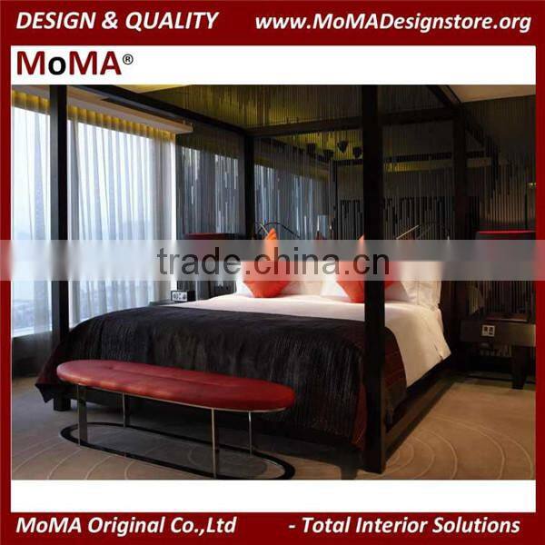 Modern Hotel Bedroom Furniture Set, Wooden Bed Design