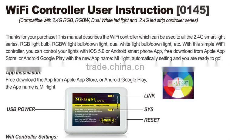 2.4Ghz Wireless RGB White / Warm White 9W LED Bulb Light ,wifi control for Iphone Ipad Android system