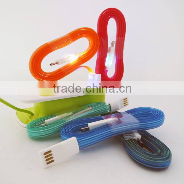Top quality material TPE charging and syne data a flat micro usb cable