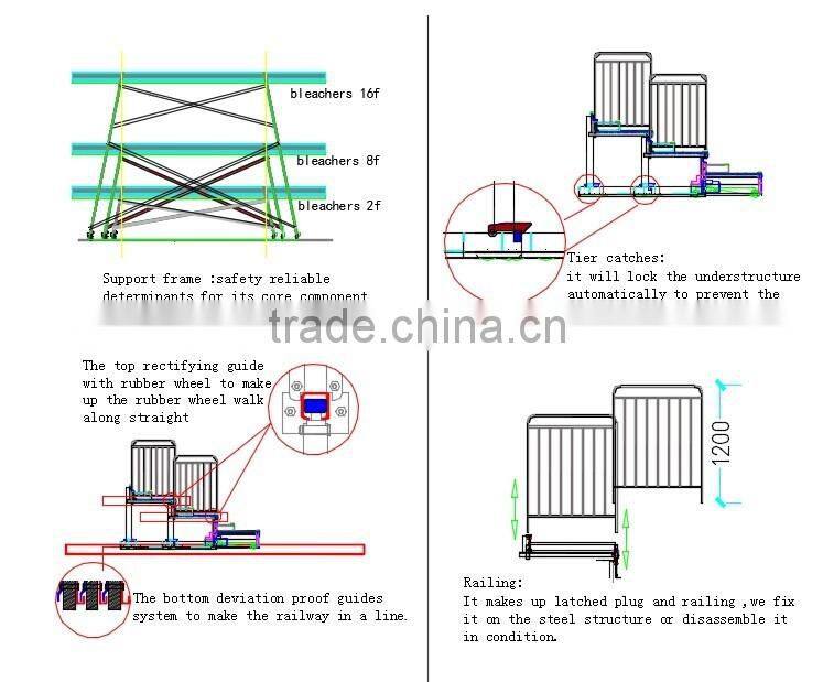 Ceremony Retractable Seating System Used Chair Telescopic Bleacher For Sale