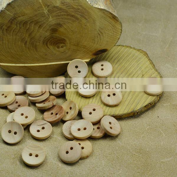 wooden button for shirts with two holes can be customized