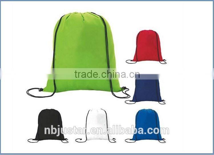 Promotional Gift Bag Use210D Polyester Cheap Strong Drawstring Backpack Bags