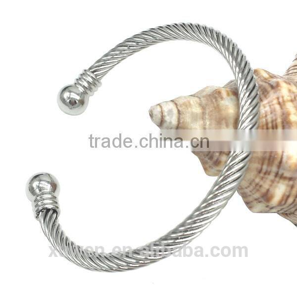 four pieces 316l stainless steel thread bangles