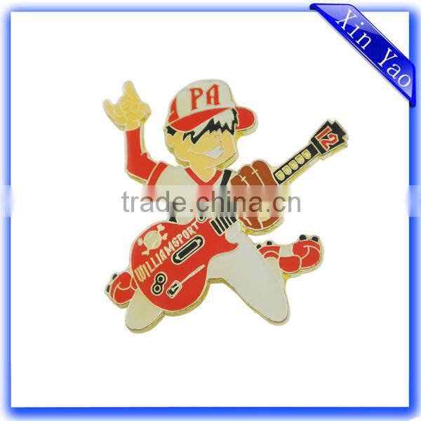 Wholesale Custom LOGO Embossed Guitar Shaped Gold Musical Badge