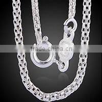 ATHENAA Mesh Chains Men White Gold Necklace 1.5MM 45CM New Style Jewelry Trendy Necklaces For Men