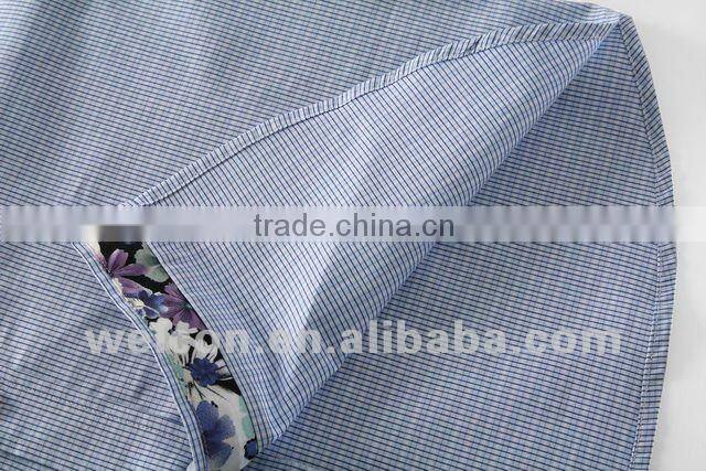 long sleeve 2012 blue plaid slim fit 100% cotton Casual style business dress latest brand design fashion men shirt custom