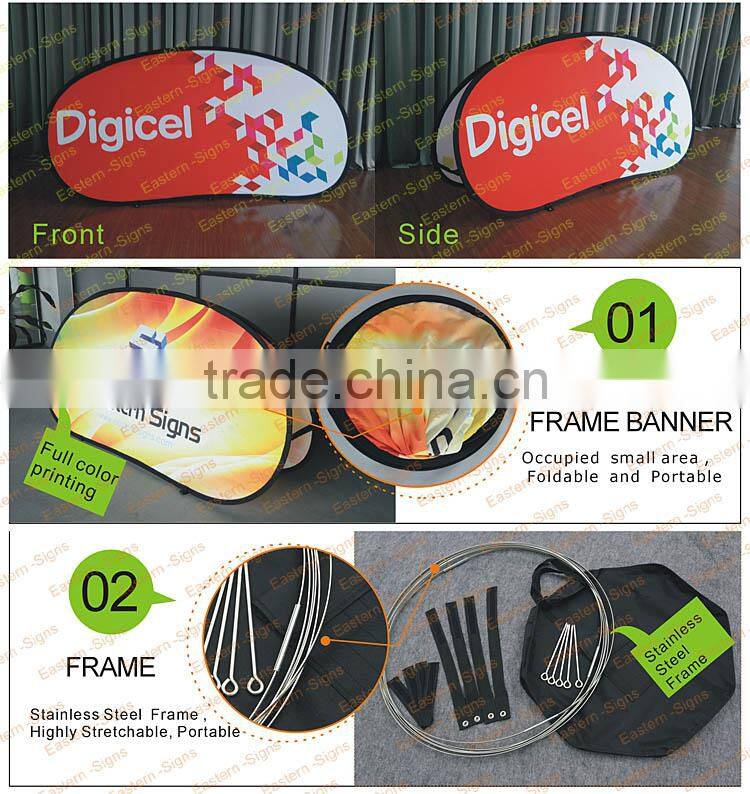Portable Peach Skin Fabric Custom Advertising Pop Out Banner