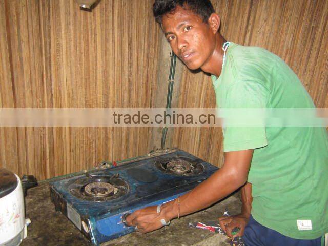 OEM EX-factory price double burner biogas stove