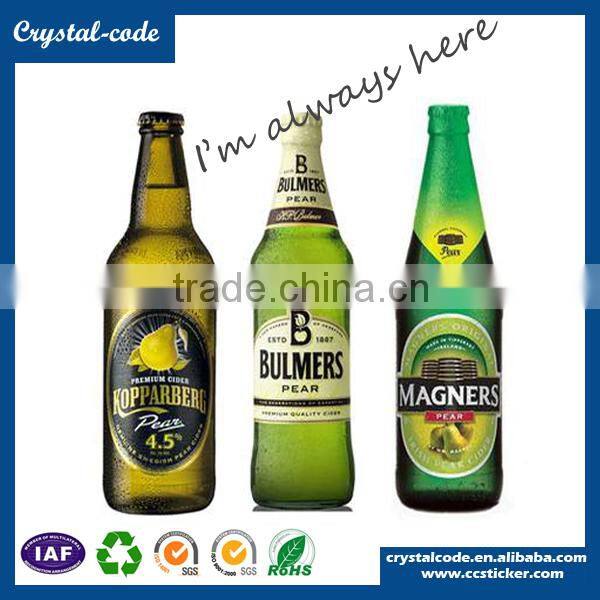 Superior blank white printed custom beer bottle label