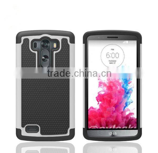 Heavy duty shockproof phone combo hybrid case for lg g3