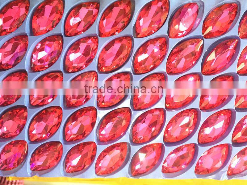 Star Light Wholesale Perfect Shining 17x32mm Marquise Shaped Stone For Luxury Decoration Loose Pointback Gemstone