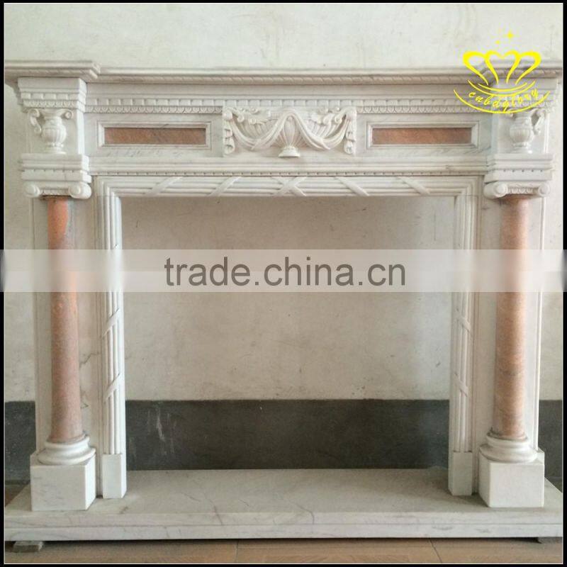 Supply a variety of fine white marble fireplace sculptures of Europe type style mantel