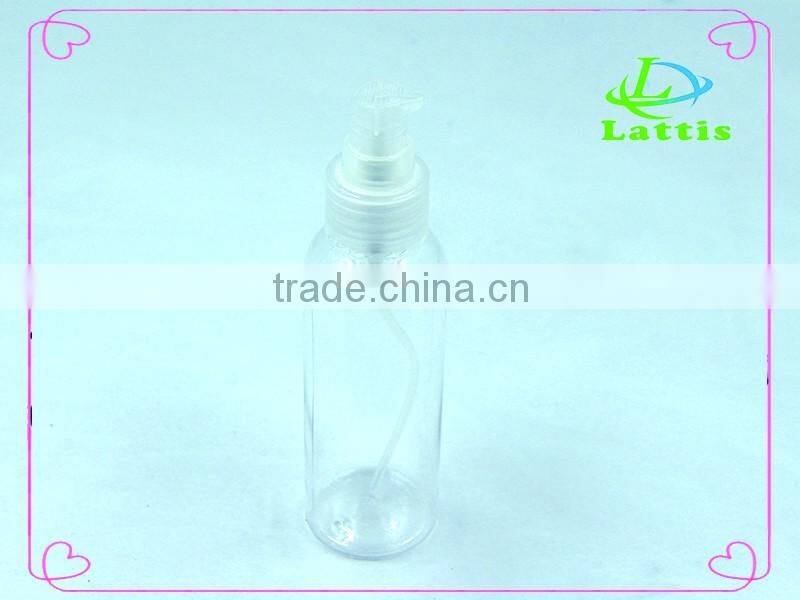 cosmetic packing empty clear pet bottle with spray cap plastic travel bottle set