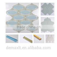 green color bamboo design crystal glass mosaic for swimming pools