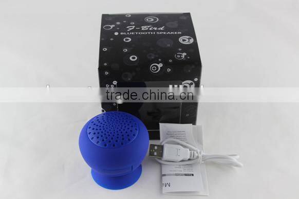 Low Price High Qality Water-Proof Wireless Mini Bluetooth Speaker with Sucker for use in car ,shower, outdoor.