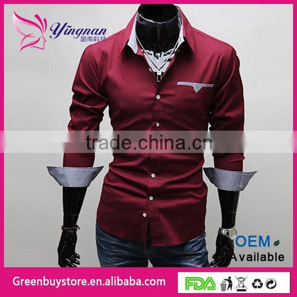 2014 Hot Sale Mens Shirts Casual Mens Dress Shirts Popular Slim Fit Men'sShirt