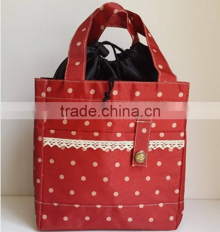 Fashion Korean Small drawstring tote cooler bag lunch bag