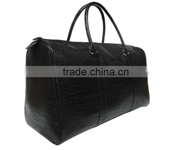 2016 new good quality custom High Capacity occidental PU PVC Leather Travel bag with for men