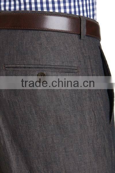 yarn dyed black mens linen pant