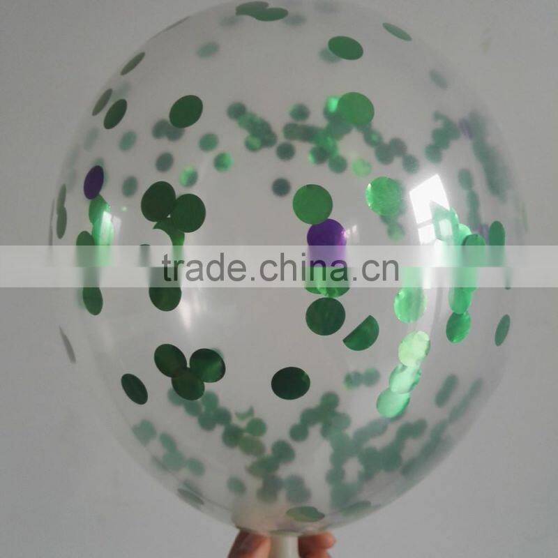 transparent latex balloon with foam /confetti