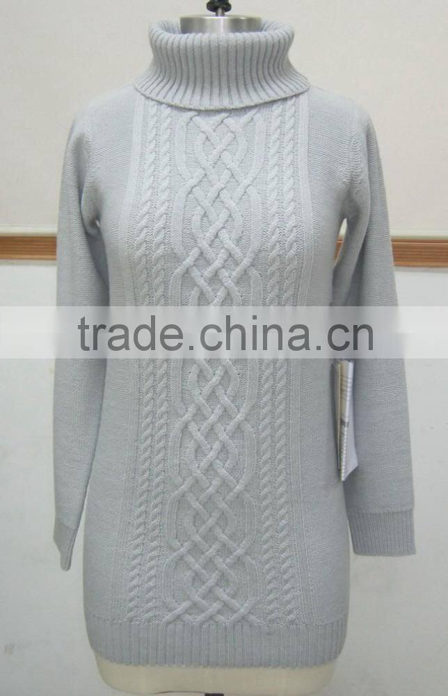 China alibaba sales ladies' turtle neck long sleeve pullover computer knitted sweater