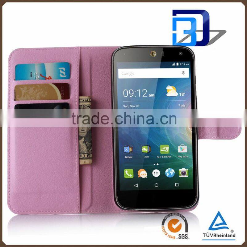for acer liquid z630 case, Litchi Design Credit Card Wallet Stand Flip leather case for Acer Liquid Z630 low price china