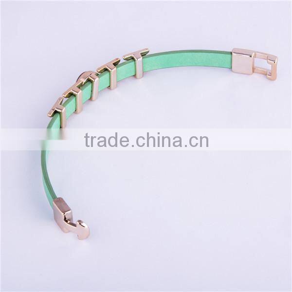 2016 Personalized Light Green Alibaba Leather Bracelets