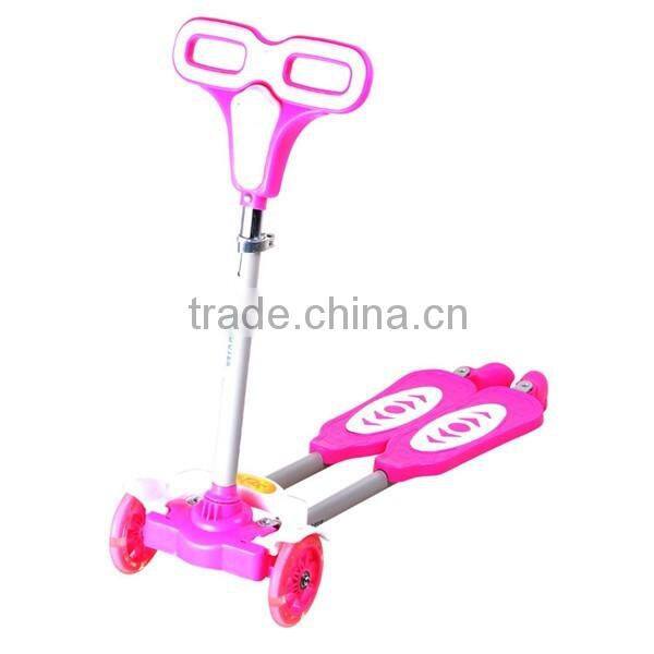 children 4 wheels kick scooter/ children kick scooter with light and PU wheel