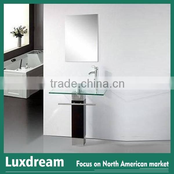 Elegant luxury free standing glass basin bathroom vanity